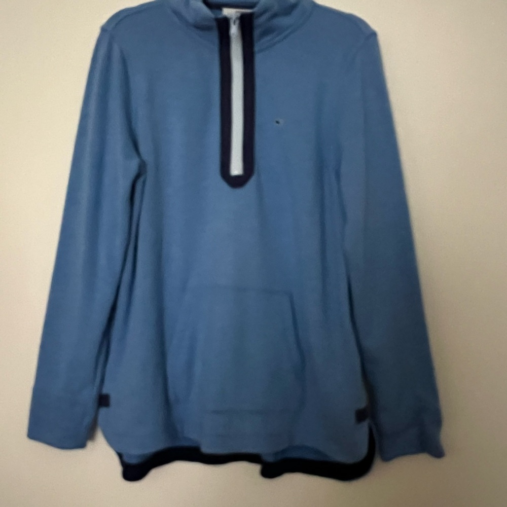 Vineyard Vines Blue Quarter-Zip Pullover long sleeve whale woman’s large